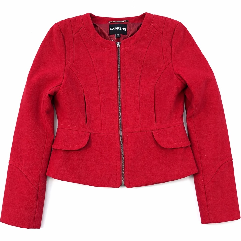 Express Vibrant Red Fitted Jacket